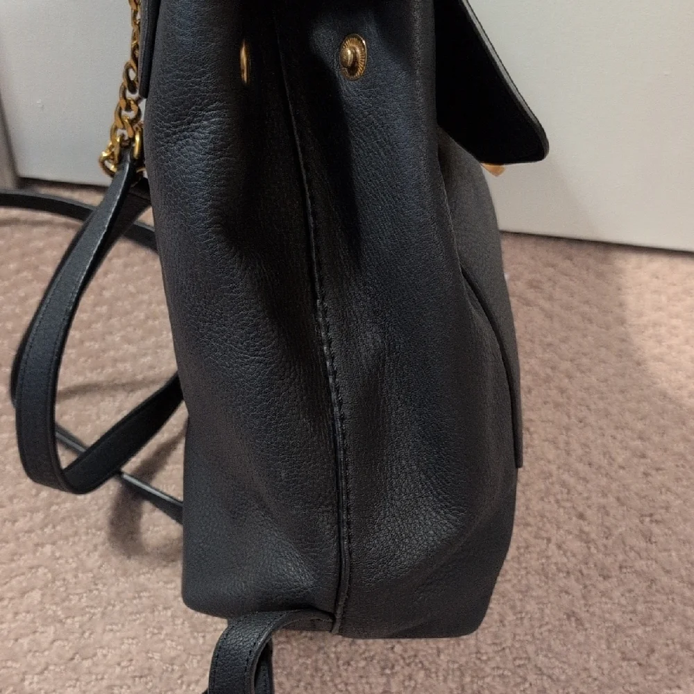 Tory Burch Black Mini Chelsea Backpack with Gold Accent EUC
